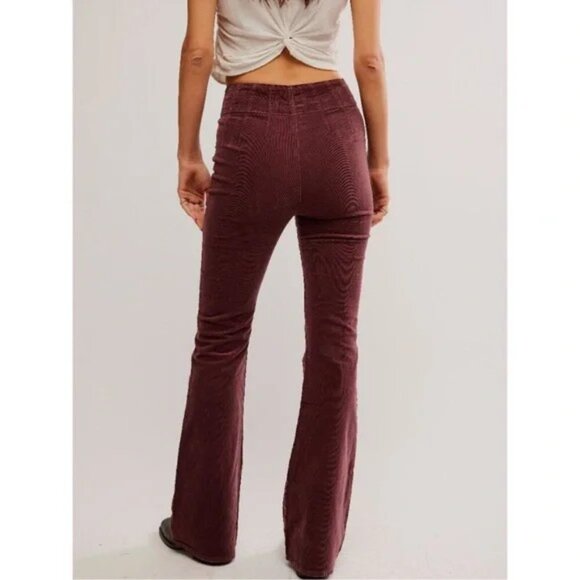 Free People We The Free Jayde Cord Flare Jeans | Chocolate Truffle | Size 29 - Picture 2 of 9